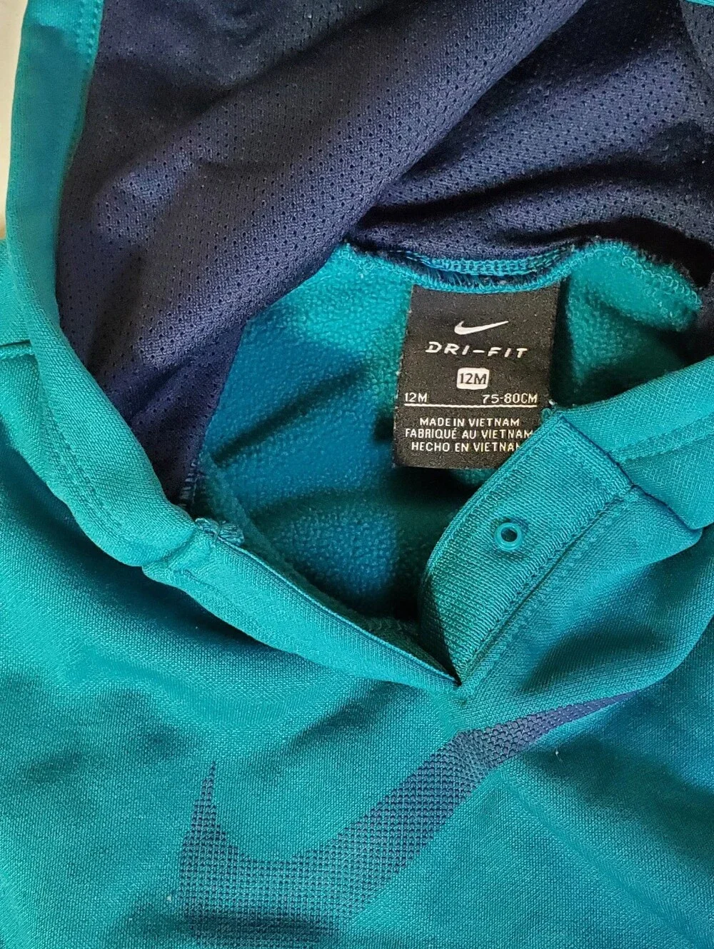 Nike Baby Boy Teal & Blue Dri-FIT Hoodie & Jogger Pants Set 12M